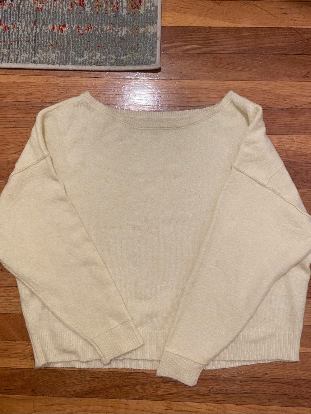 American Eagle Outfitters butter yellow Off-the-Shoulder/boatneck Sweater